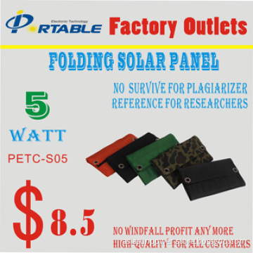 5W Foldable Solar Charger Bag Digital Power Supply (PETC-S05)